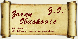 Zoran Obušković vizit kartica